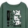 Women's - Pokémon - Pikachu Manga Panels Lightweight French Terry Wide Neck Long Sleeve Shirt - 2 of 4