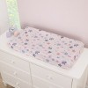 NoJo Mermaid Lagoon Pink, and Blue Sea Friends Super Soft Contoured Changing Pad Cover - 2 of 3