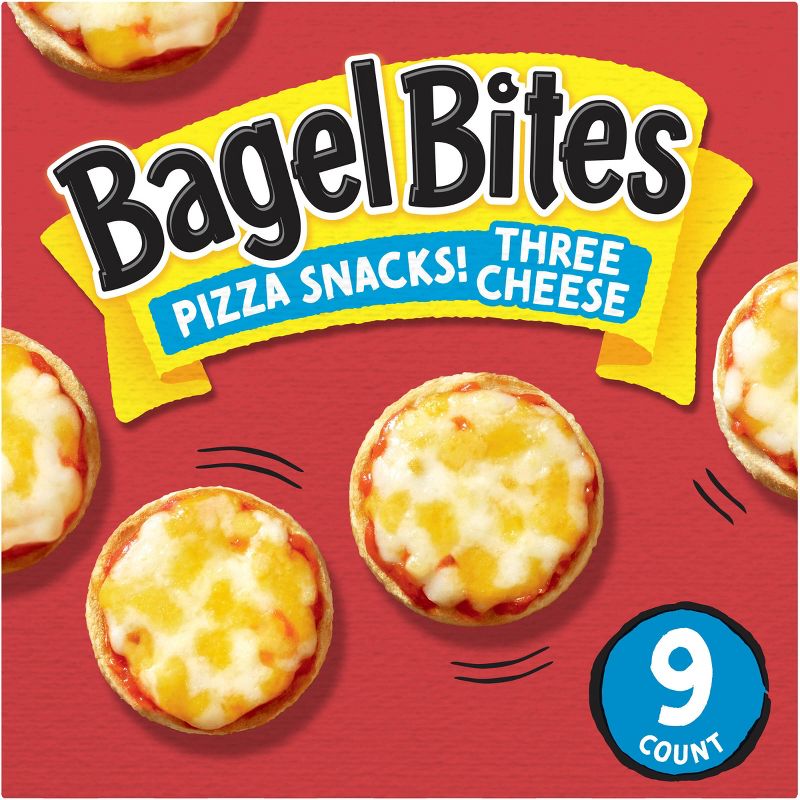 Bagel Bites Three Cheese Mini Pizza Bagel Frozen Snacks - 7oz/9ct, 1 of 14