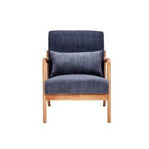 Ridstar Modern Accent Chair and Armchairs with Pillow Upholstered For Living Room-Grey - 1 of 4