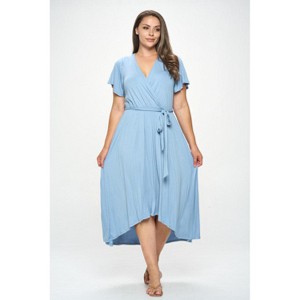 WEST K Womens Georgia Plus Size Flutter Sleeve High Low Hem Dress - 1 of 4