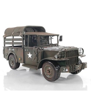 Old Modern Handicrafts Vintage Dodge M42 Command Truck – Handmade 1:14 Iron Military Model, 13.5" Length - 1 of 4