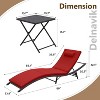 ALAULM Patio Chaise Lounge Set Outdoor Lounge Chair, Rattan Reclining Chair Adjustable Backrest, Pool Sunbathing Recliners with Folding Table - 3 of 4