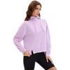 ATHLECHIC Women's Cropped Long Sleeve Half Zip Pullover Oversized Hoodie Sweatshirts - 3 of 4
