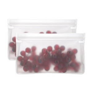 Unique Bargains Reusable Leakproof Zip PEVA Freezer Food Storage Bags 2 Pcs - 1 of 4