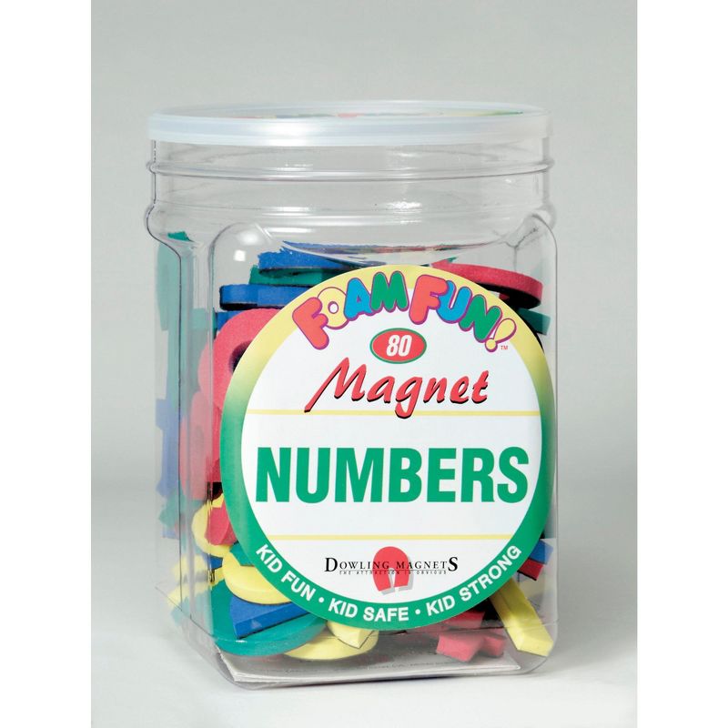 Dowling Magnets Foam Fun Magnetic Numbers and Operation Signs, Set of 80, 1 of 2