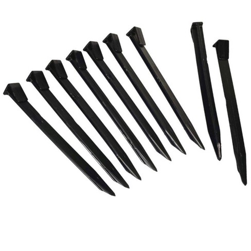 Asoleo Garden Landscape Edging Stakes 25 Pcs,10 Inch Lawn Edging Plastic Stakes for Outdoor Decorations,Edging & Terrace Board-Black
