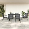 vidaXL Garden Dining Set Black, Anthracite - 55.1" Table Length 6-Piece - 2 of 4