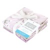 Hudson Baby Infant Girl Flannel Cotton Washcloths, Purple Dainty Floral 12 Pack, One Size - 2 of 4