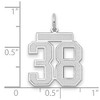Black Bow Jewelry 14k White Gold, Jersey Collection, Medium Number 38 Pendant - 2 of 3
