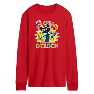 Men's - Pete the Cat - Icecream Oclock Long Sleeve Graphic T-Shirt - 1 of 3