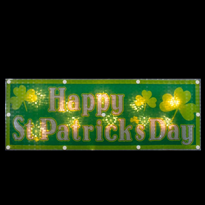 Northlight 17" Lighted Holographic Happy St.Patrick's Day Window Silhouette Decoration, 1 of 6