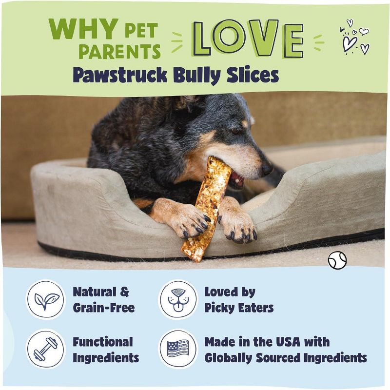 Pawstruck Natural Bully Slices Beef Hide Chews for Dogs - Made with No Artificial Ingredients - 1 lb. Bag, 4 of 8
