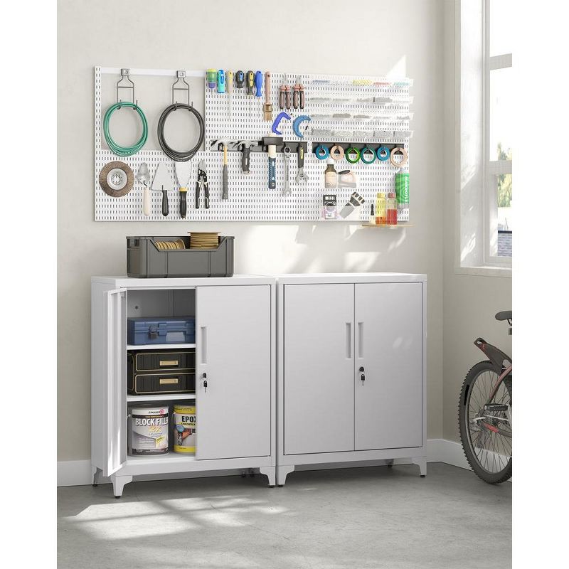 SONGMICS Office Cabinet Garage Cabinet, Metal Storage Cabinet with Doors and Shelves, 3 of 8
