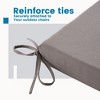 ARTPLAN Outdoor Chair Cushions for Patio Furniture, Waterproof Outdoor Cushions, Round Corner Patio Chair Cushions Set of 4 with Ties,16"x18.5"x3" - 4 of 4