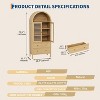 71" Tall Arched Kitchen Pantry Cabinet with Tempered Glass Doors & 2 Large Drawers and Adjustable Shelves, for Kitchen, Dining Room - 2 of 4