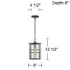Possini Euro Design Arley Modern Outdoor Hanging Light Black Geometric Frame 12 1/2" Seedy Glass for Post Exterior Barn Deck House Porch Yard Patio - 4 of 4