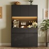 Whizmax 71" Tall Kitchen Pantry Cabinet, Kitchen Hutch Storage Cabinet, Food Pantry Cabinet with Microwave Stand, Adjustable Shelves, Handless Design - 2 of 4