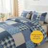 Blue Symphony Cotton Quilt Set - Twin with Sham, Farmhouse Patchwork Bedspread Lightweight Cozy Country Bedding - 4 of 4