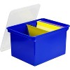 Storex Plastic File Tote Storage Box Letter/Legal Snap-On Lid Blue/Clear 61554U01C - image 2 of 3