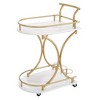2-Tier Bar Cart, Gold Bar Carts With 2-Tier Storage Shelves, 3 Wine Rack, Protective Railings Wine Cart, Storage Shelves - 4 of 4