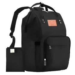 KeaBabies Original Diaper Bag Backpack, Multi Functional Water-resistant Baby Diaper Bags for Girl, Boy (Trendy Black)