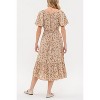 August Sky Women's Short Flounce Sleeves Floral Smocked Midi Dress - 2 of 4
