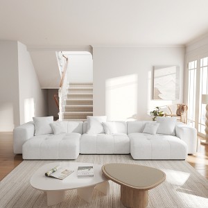 WJShome 144" Sectional Couches For Living Room,Cloud Modular Sofa, U Shaped Couch 3 Seater with 2 Ottomans - 1 of 4