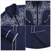 Men's Casual Western Embroidered Cowboy Shirts Button Up Long Sleeve Shirt Floral Design Retro Shirt - 4 of 4