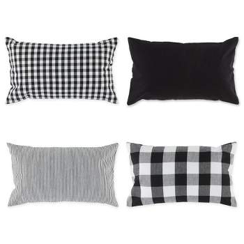 4pk Assorted Throw Pillow Covers Black/White - Design Imports