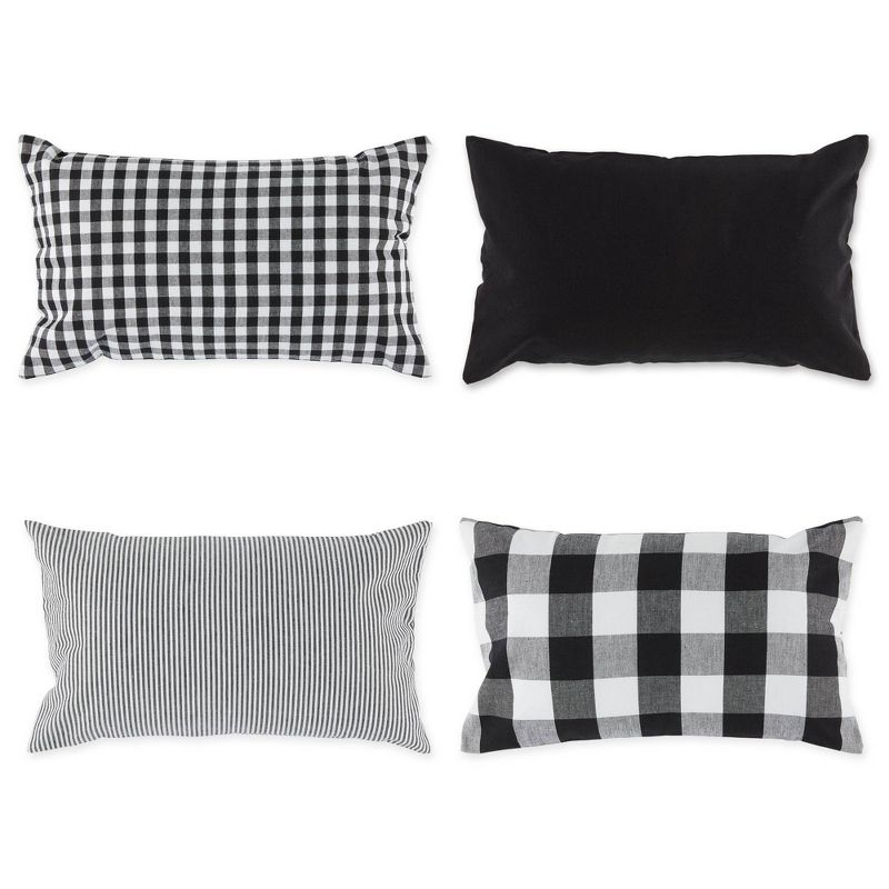 4pk Assorted Throw Pillow Covers Black/White - Design Imports, 1 of 14