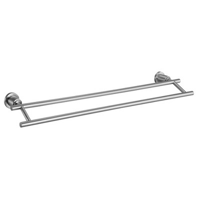 24" Geneva Contemporary Double Towel Bar Satin Nickel - Design House LA