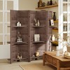 HOMCOM 67" Tall Wood Privacy Screen Room Divider with 3 Display Shelves, and Folding Storage for Bedroom or Home Office - 3 of 4