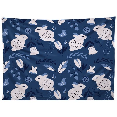BlueLela Rabbits and Flowers Tapestry - Society6