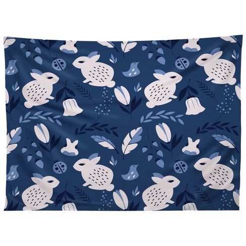 Bluelela Rabbits And Flowers Tapestry Society6 Target