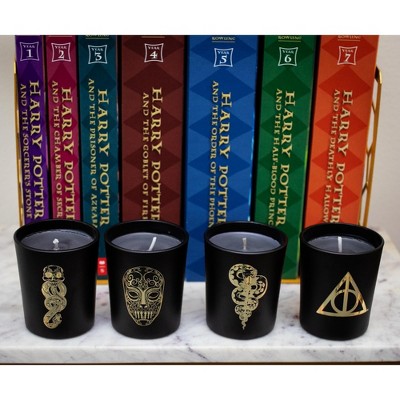 Black Soy Wax Scented Candle Set with Wizard Symbols