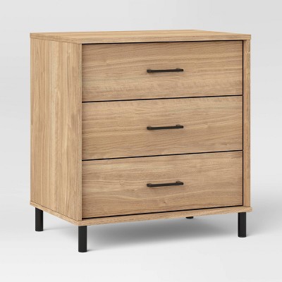 Mixed Material 3 Drawer Dresser Updated Base Natural Wood - Room Essentials™