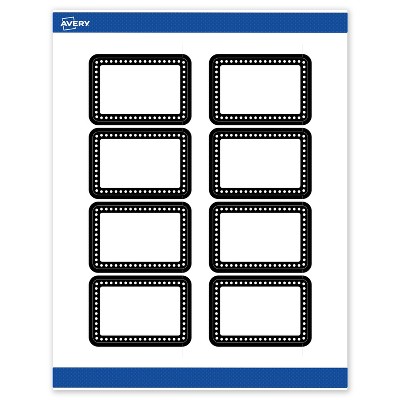 Avery 2" x 3" Labels, Black and White Polka Dots, 80 ct