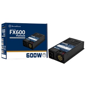 SilverStone Technology  Flex 600W PSU, 50A +12V, Platinum, 40mm Fan, Fixed Black Cables, 2x 6+2 PCI-E, 1x 8-pin CPU, 1x 4+4-pin CPU - 1 of 4