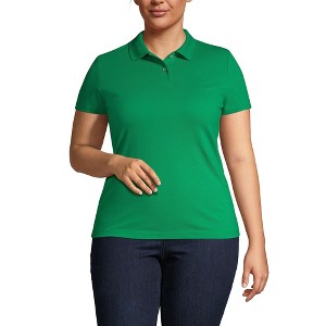 Lands' End Women's Short Sleeve Basic Mesh Polo Shirt - 1 of 2
