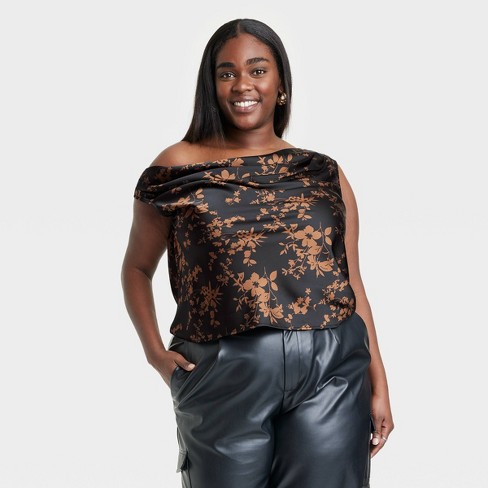 Women's Jeweled Neckline Tank Top - A New Day™ Black 3x : Target