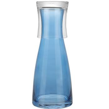 Elle Decor 2-piece Carafe Set, Bedside Night Water Carafe, Glass Pitcher  And Cup That Doubles As A Lid, Perfect For Desktop/shelf (blue) : Target