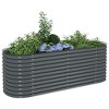 vidaXL Garden Raised Bed Galvanized Steel, Planter, Weather-resistant, Gray, 94.5"x31.5"x31.9" - 4 of 4