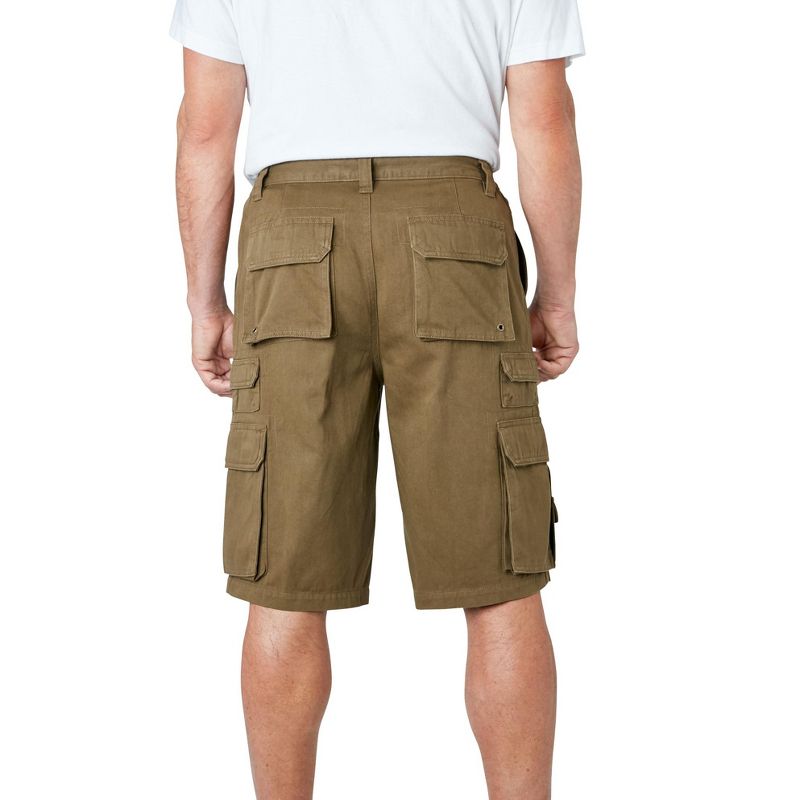 Boulder Creek by KingSize Men's Big & Tall  12" Side-Elastic Stacked Cargo Pocket Shorts, 2 of 7