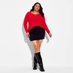 Women's Slim Fit Long Sleeve Keyhole T-Shirt - Wild Fable™ - 1 of 3