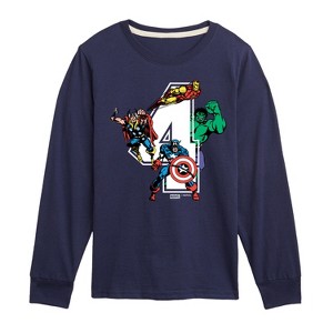 Boys' - Marvel - Avengers Birthday 4 Long Sleeve Graphic T-Shirt - 1 of 4
