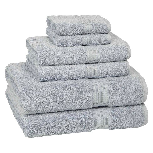 American Soft Linen 100% Turkish Cotton 6 Piece Towel Set - Sky Blue