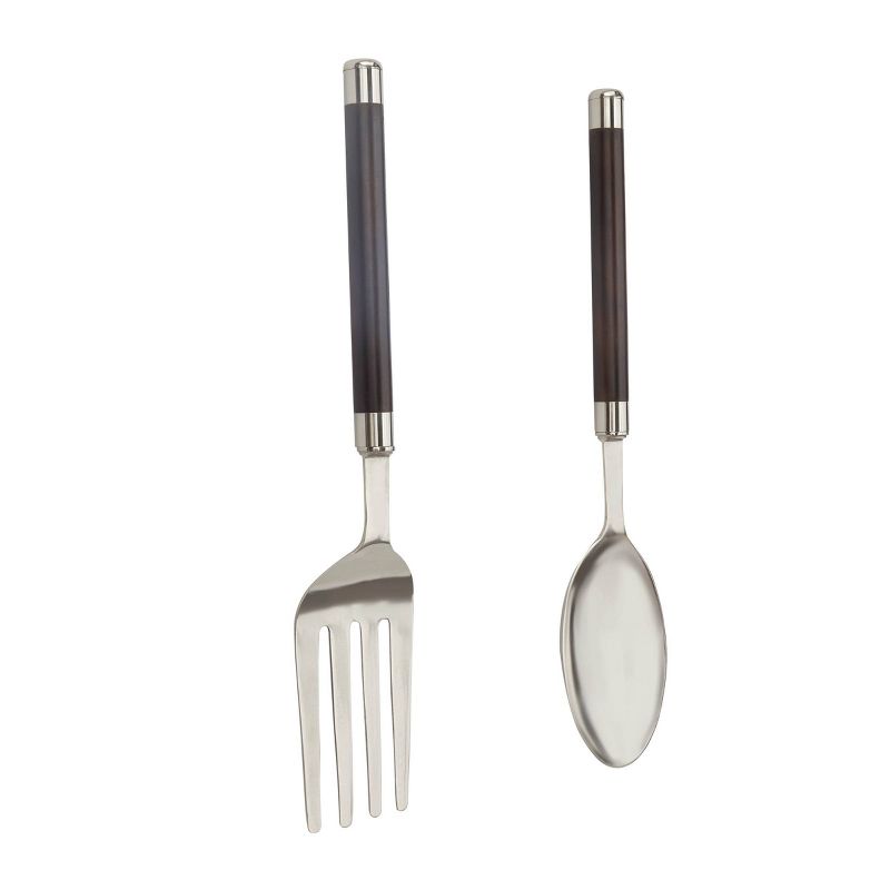 Set of 2 Aluminum Utensils Spoon and Fork Wall Decors - Olivia & May, 5 of 6