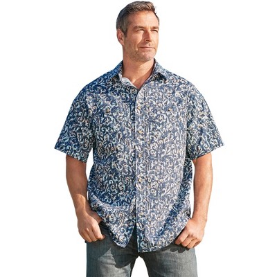 Kingsize Men's Big & Tall Easy Care Woven Sport Shirt - 8xl, Blue : Target