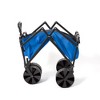 Seina Heavy Duty Steel Collapsible Folding Outdoor Portable Utility Cart Wagon with All Terrain Plastic Wheels and 150 Pound Capacity, Blue/Gray - image 4 of 4